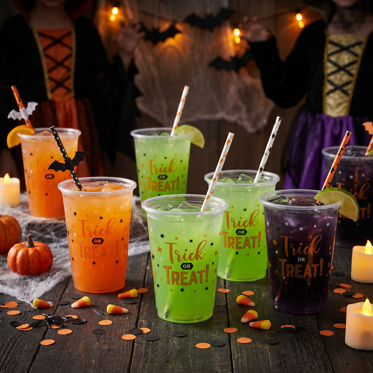 Trick or Treat Halloween Plastic Cups (96 per Case)