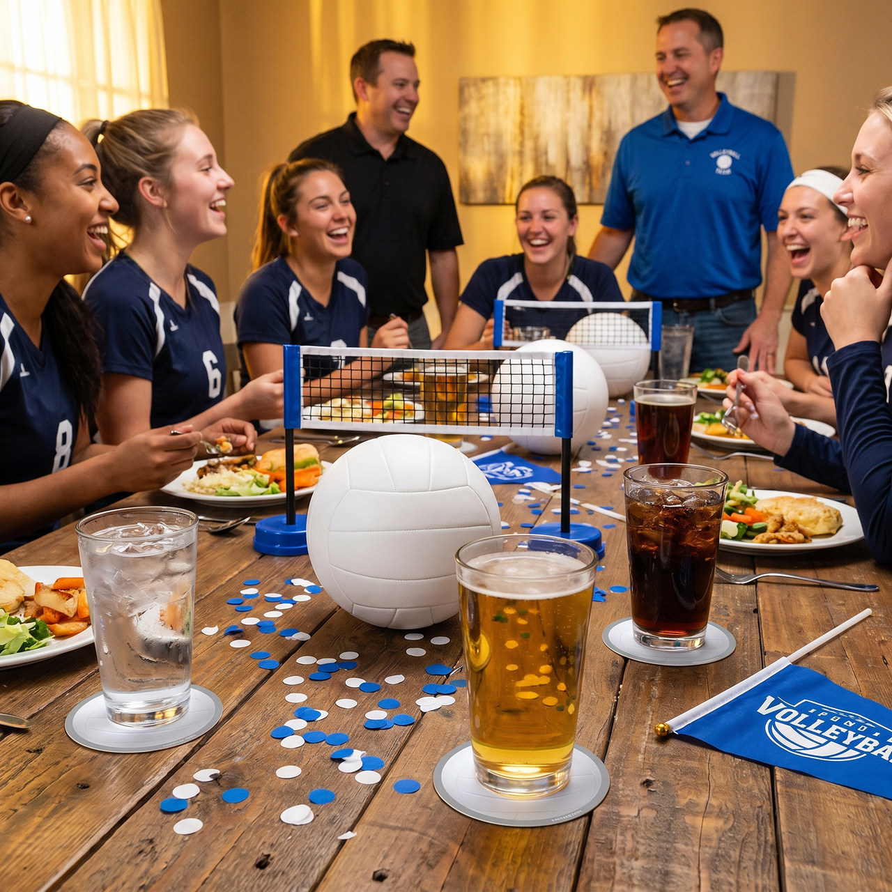 Volleyball Coasters - 8 Pack | Sports Party Tableware