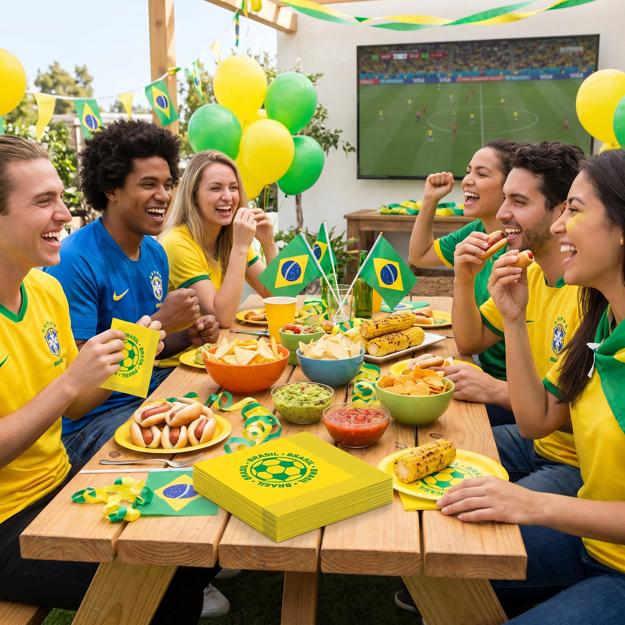 Brasil Soccer Luncheon Napkins - 2-Ply (16 Count)