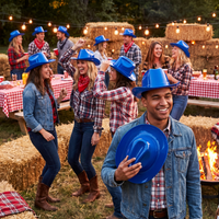 Blue Plastic Cowboy Hat - One Size Fits Most