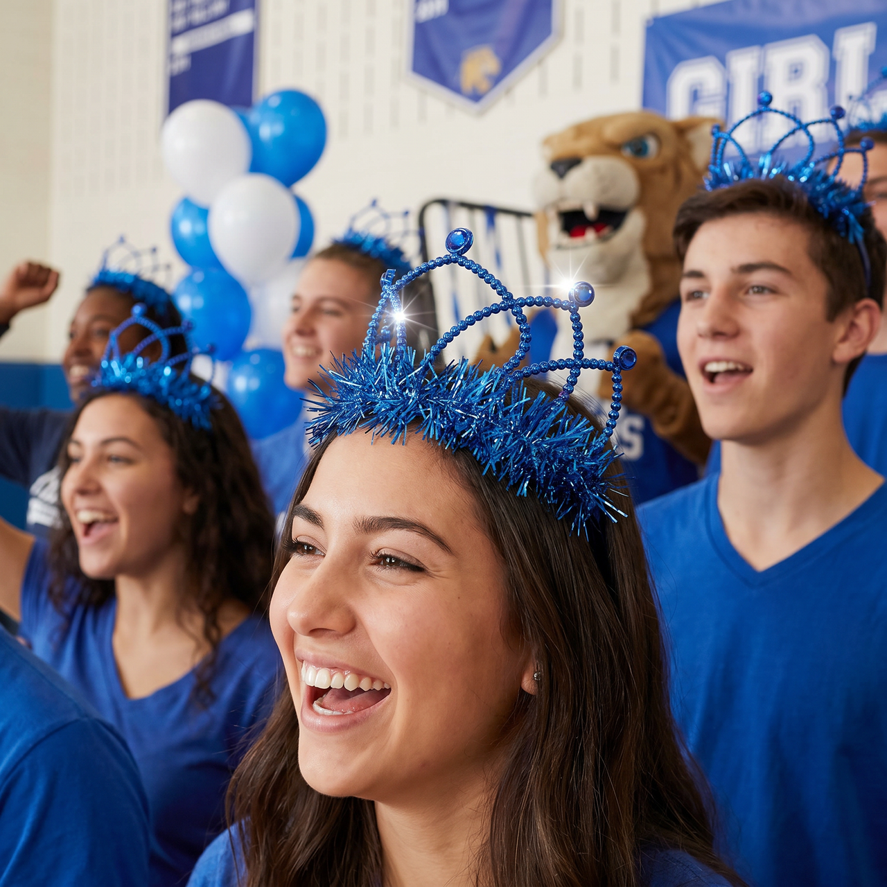 Blue Plastic Tiara with Combs - Spirit & School Events