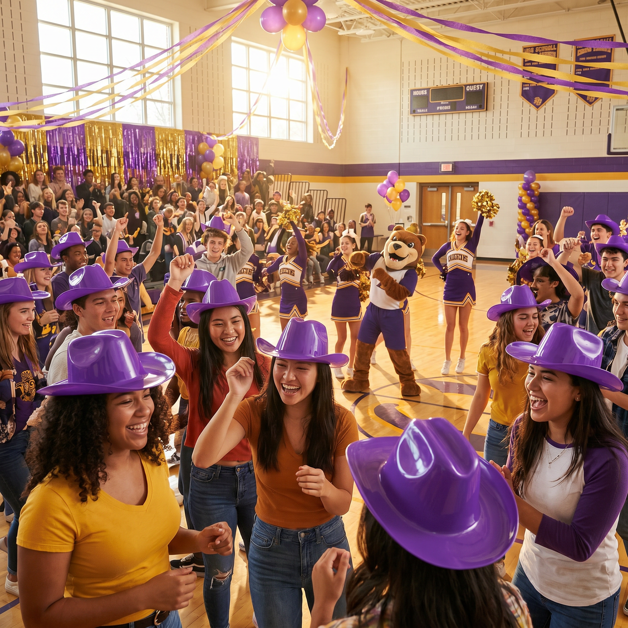 Purple Mini Cowboy Hats - 3 Pack for Parties & Spirit