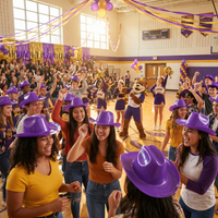 Purple Mini Cowboy Hats - 3 Pack for Parties & Spirit