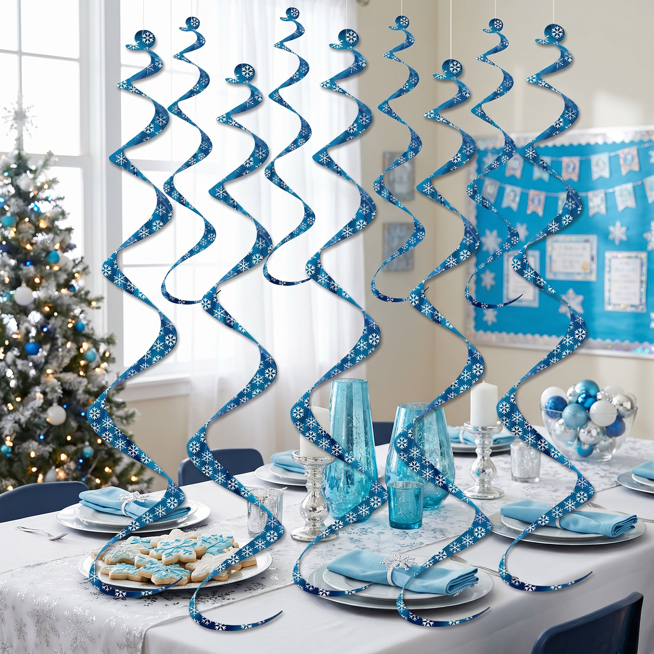 Christmas Printed Snowflake Twirly Whirlys