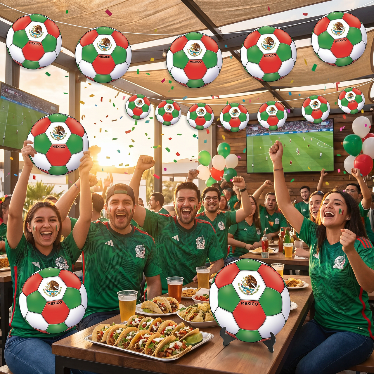 Mexico Soccer Cutout - 10 Inch Double-Sided Decoration