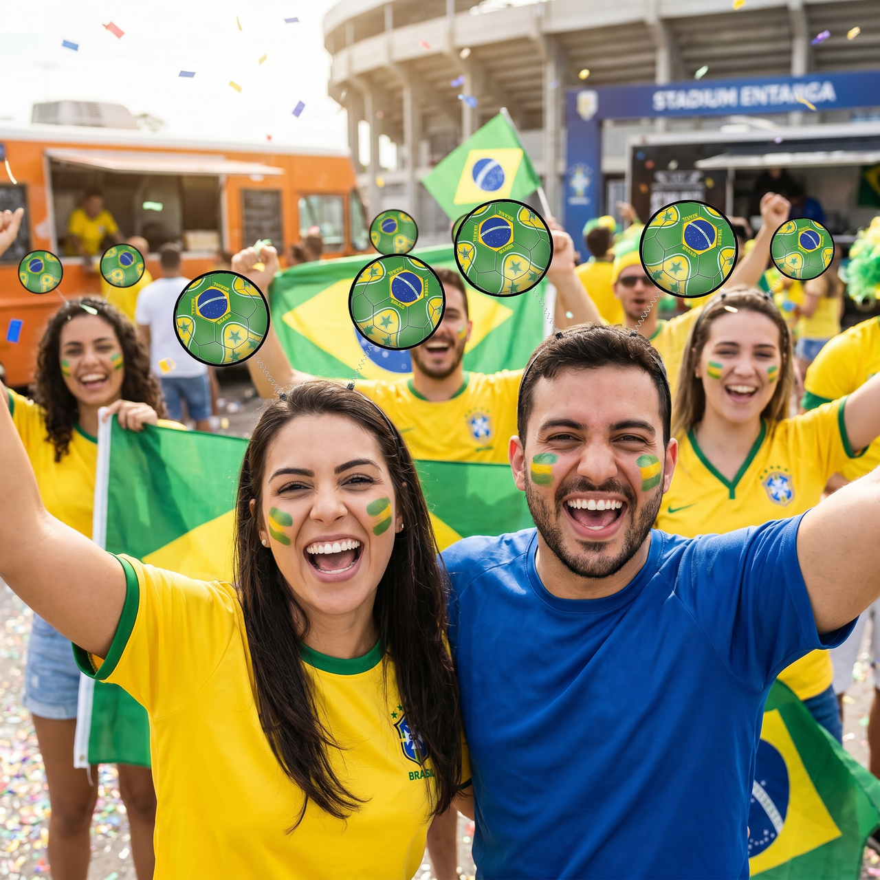 Brasil Soccer Boppers Headband - Game Day Fan Accessory