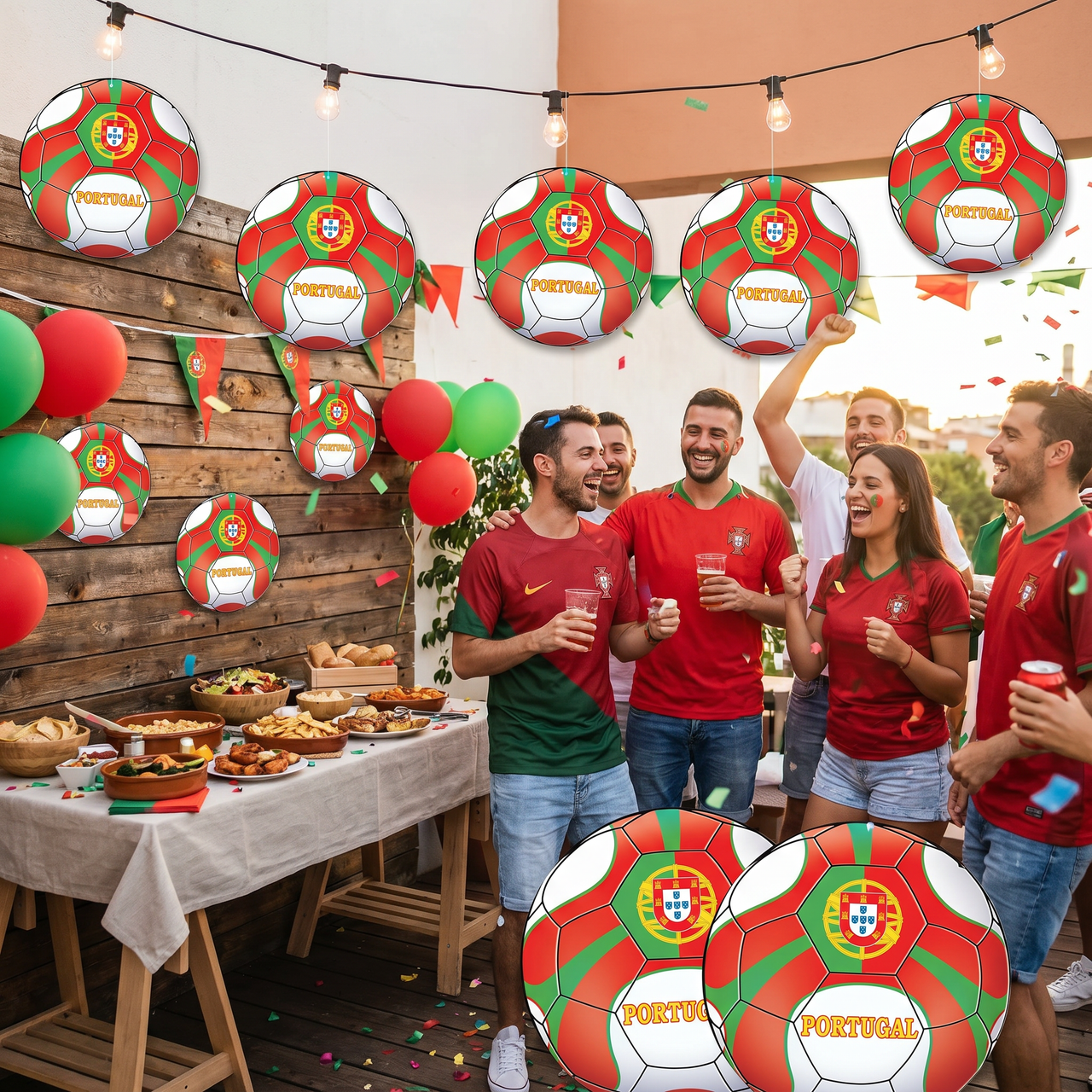 Portugal Soccer Cutout Decor - Double-Sided 10 inch