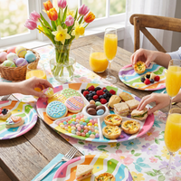 Bright Easter Egg Oval Plastic Trays (12 per Case)