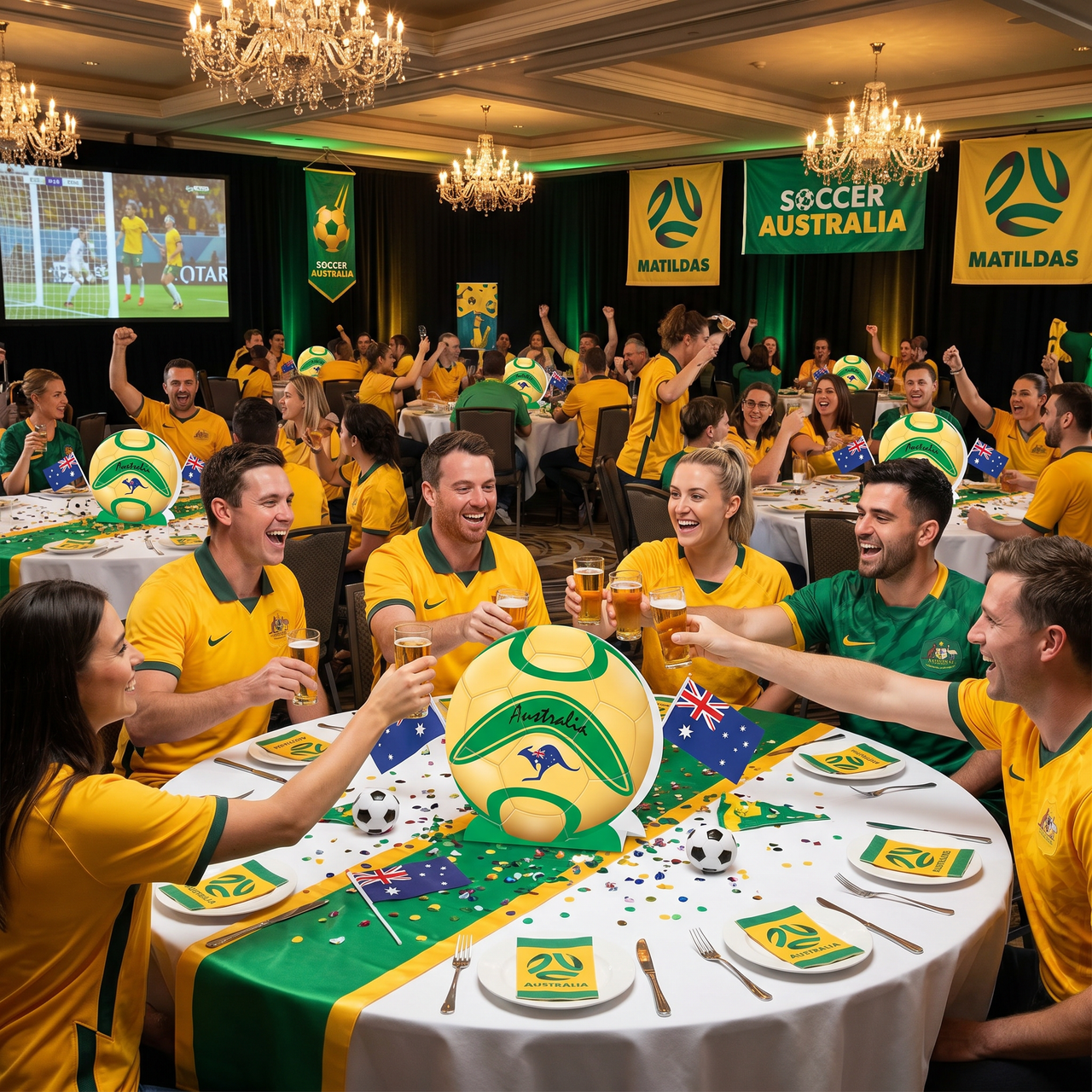 Soccer Australia 3D Centerpiece - Sports Party Decor