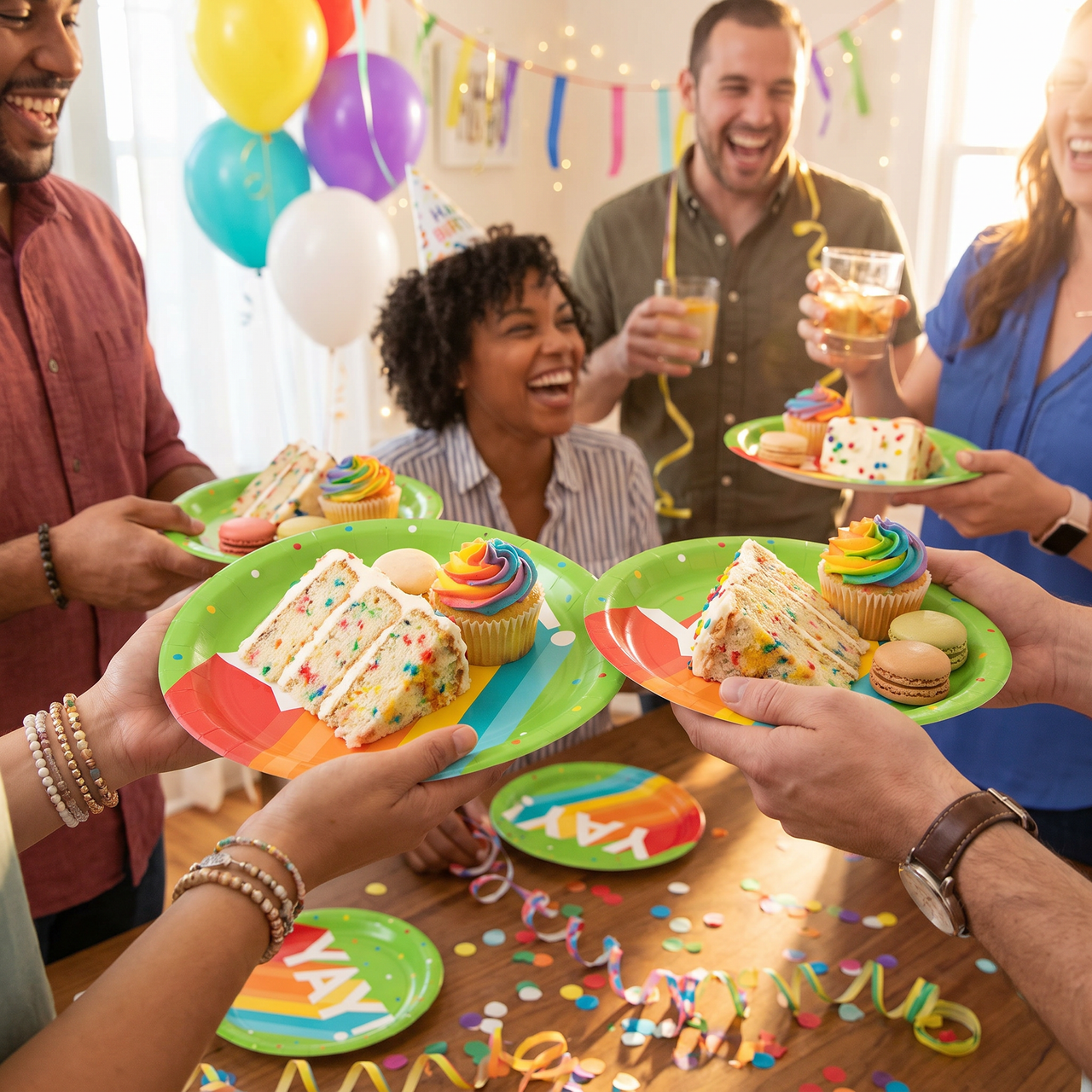 Happy Birthday Bash Paper Dessert Plates (Case of 96)