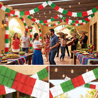 Fiesta Leaf Garland - red - white - green
