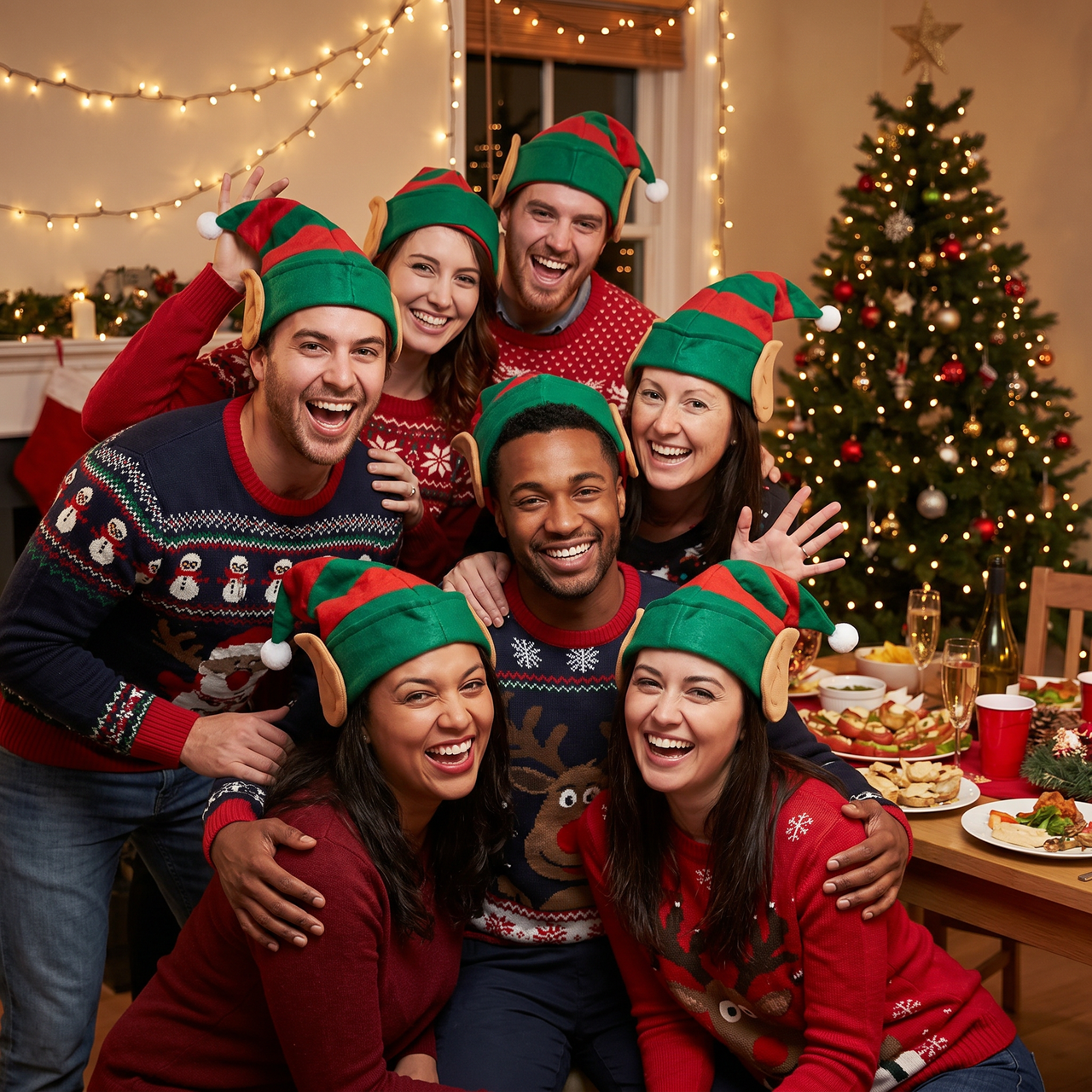 Christmas Felt Elf Hat with Ears