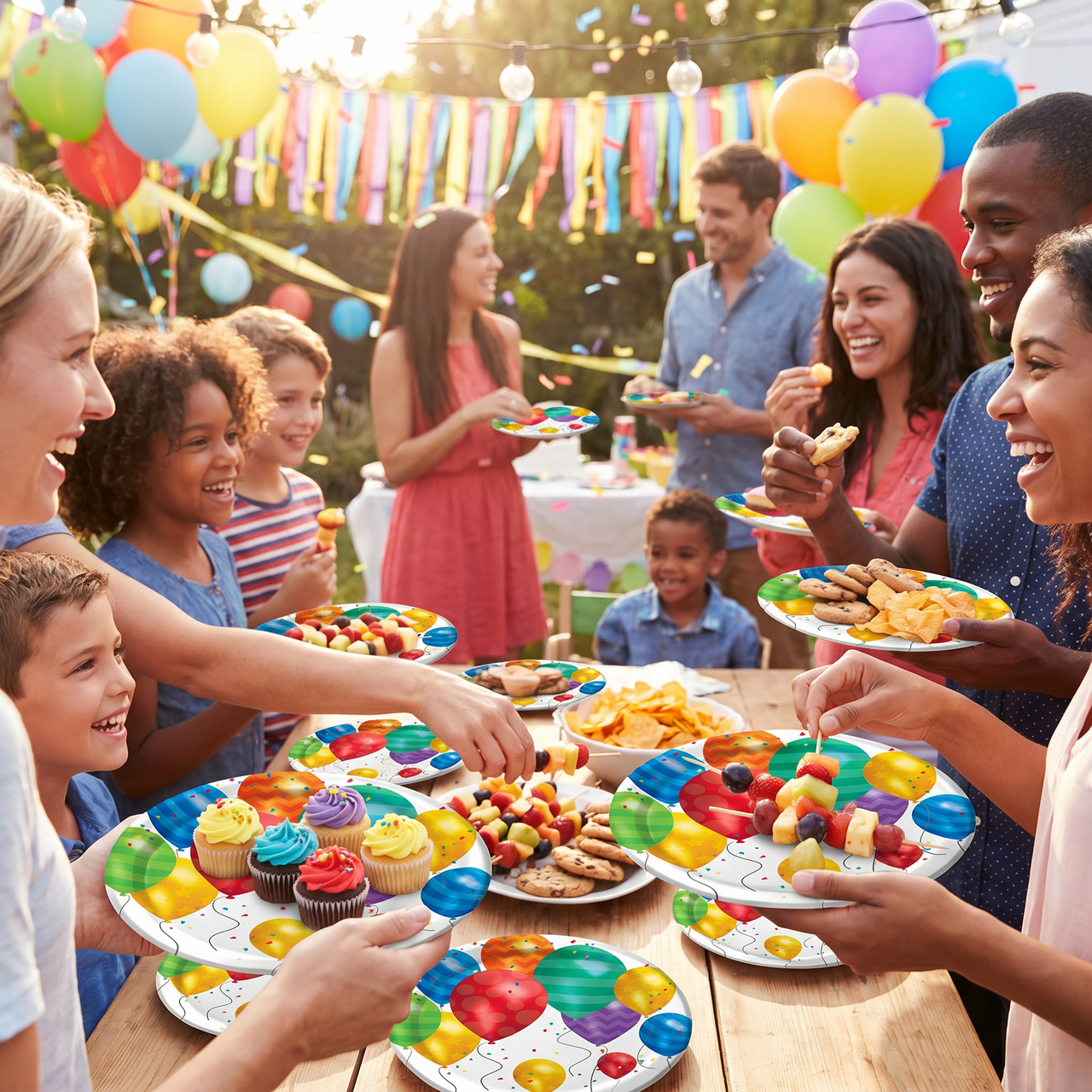 Balloon Blast 7 inch Paper Dessert Plate (96 per Case)