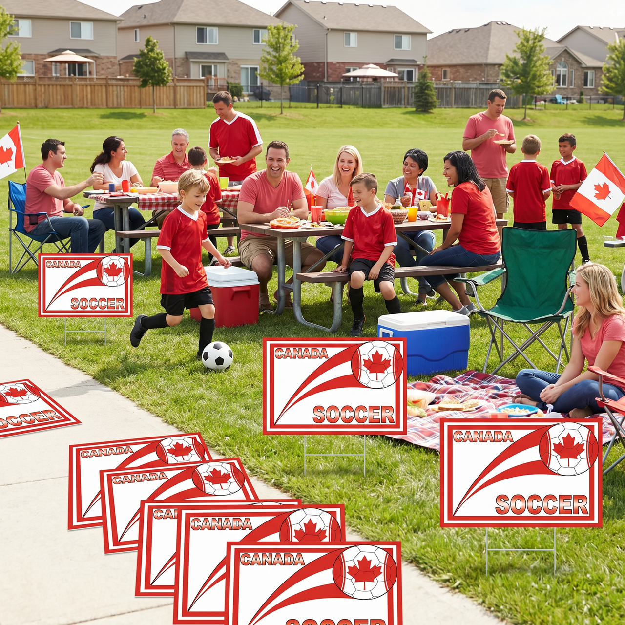 Soccer Canada Yard Sign - All-Weather with Metal Stake
