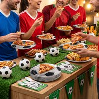 Soccer Party Plates - 9 Inch Dinner Plates (8 Pack)