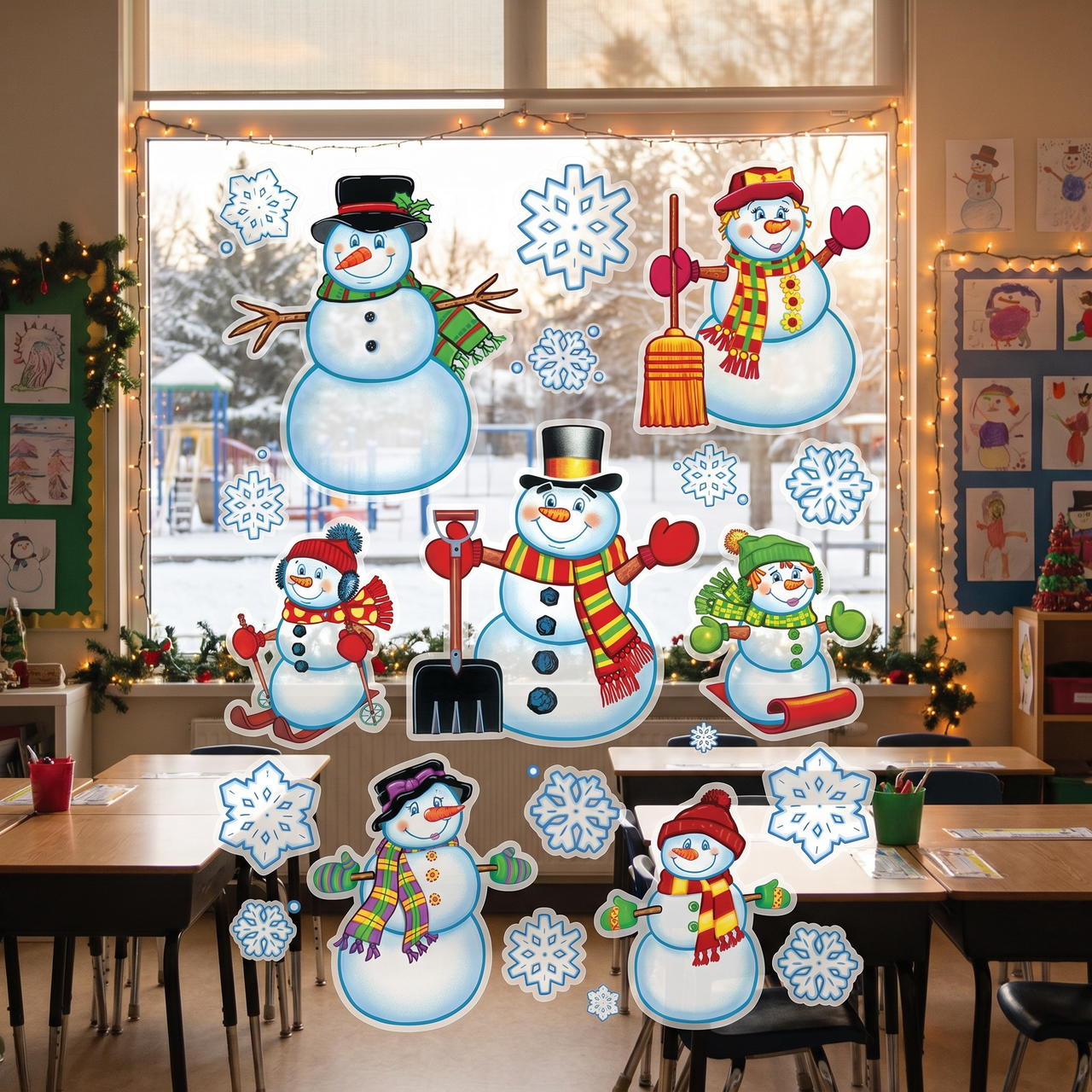 Christmas Snowman/Snowflake Clings