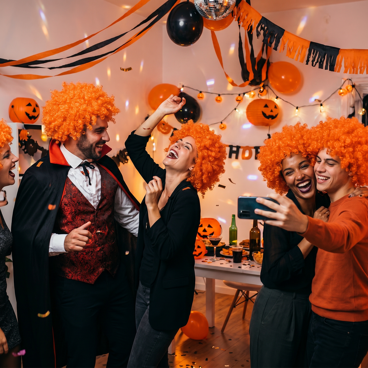 Vibrant Orange Curly Wig - Spirit & Halloween Fun!