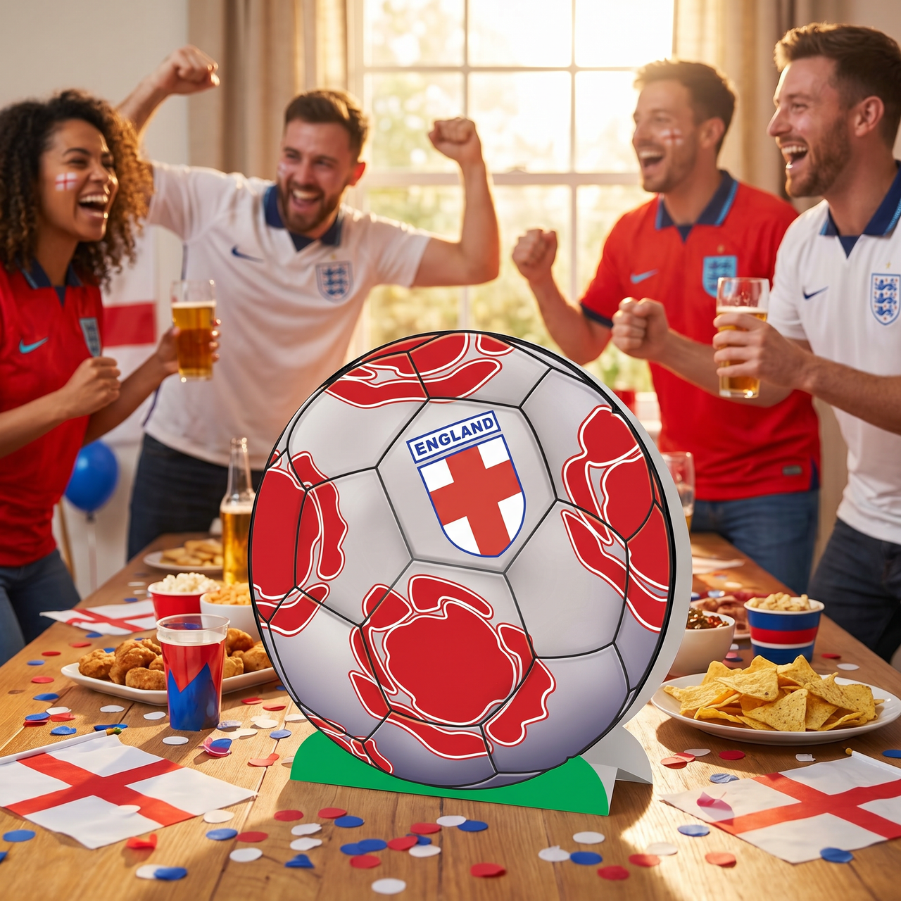 England Soccer 3D Centerpiece - 9.25 inch Sports Decoration