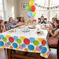 Birthday Confetti Balloons Plastic Table Covers (12 per Case)