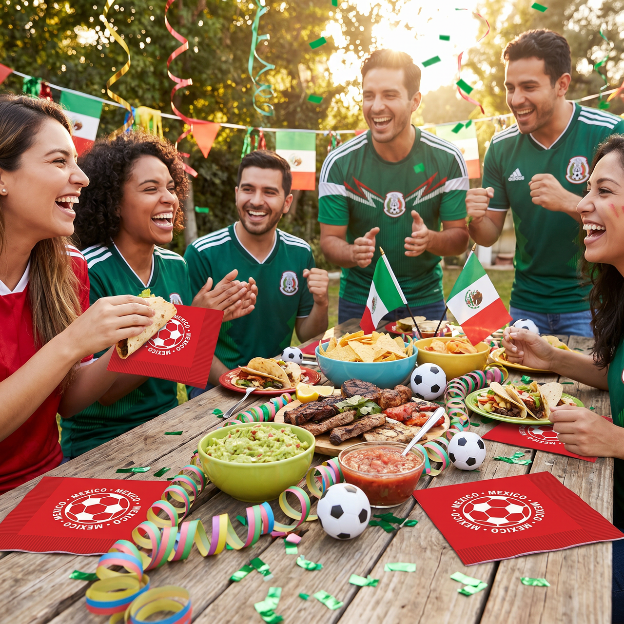 Mexico Soccer Luncheon Napkins - 16 Count 2-Ply Napkins
