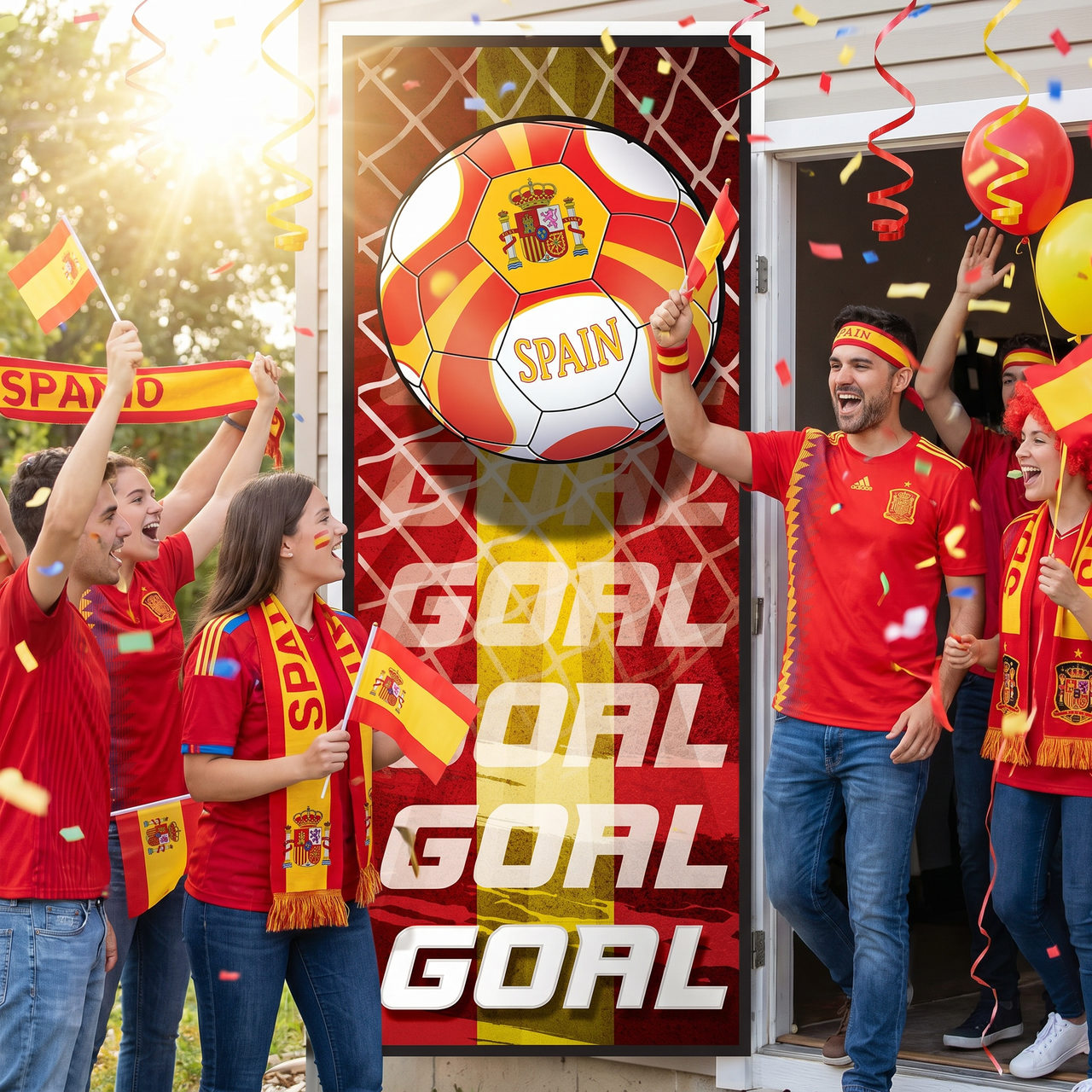 Spain Soccer Door Cover - All-Weather 6ft x 30in