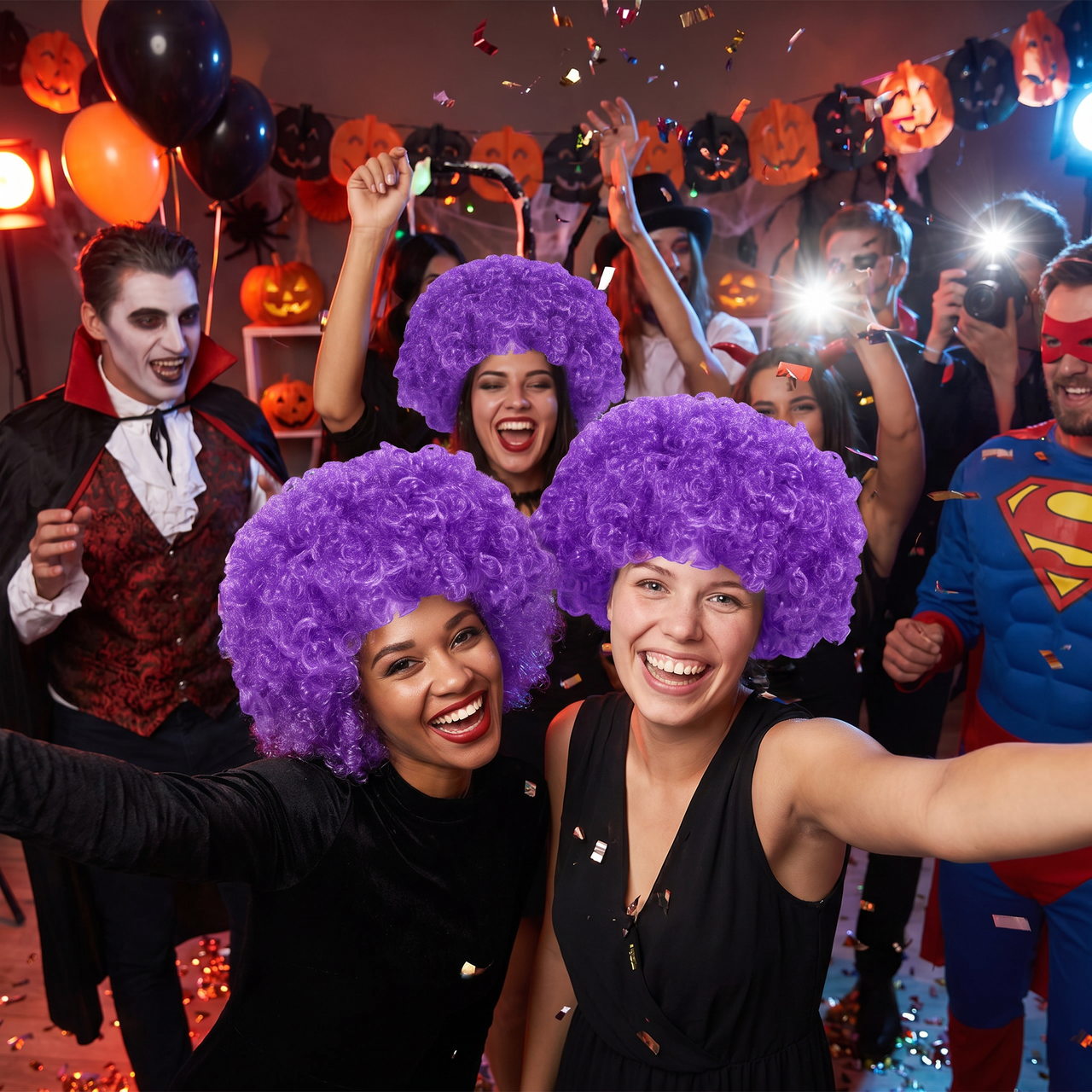 Purple Curly Wig - Fun Costume Accessory & Spirit Wear