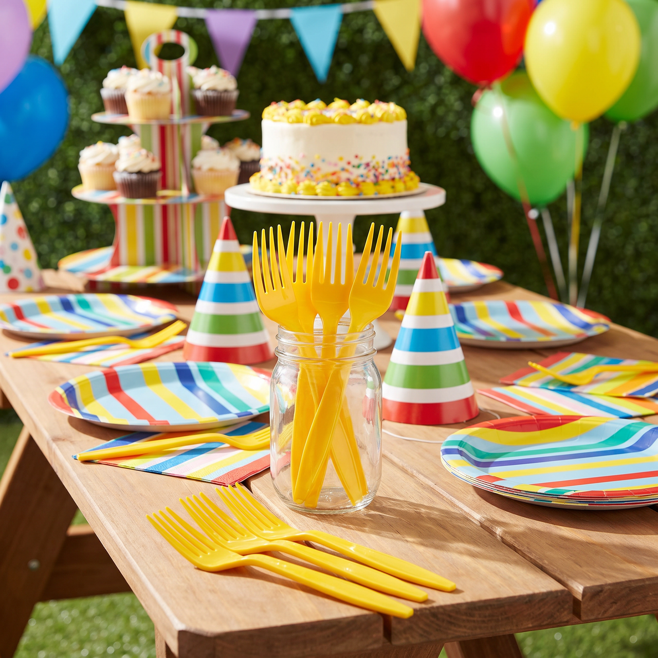 School Bus Yellow Plastic Forks (288 per Case)