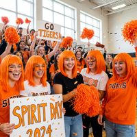Orange Long Bob Wig - Spirit, School & Halloween Fun!