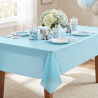 Pastel Blue Plastic Table Covers 54 inch x 108 inch (12 per Case)