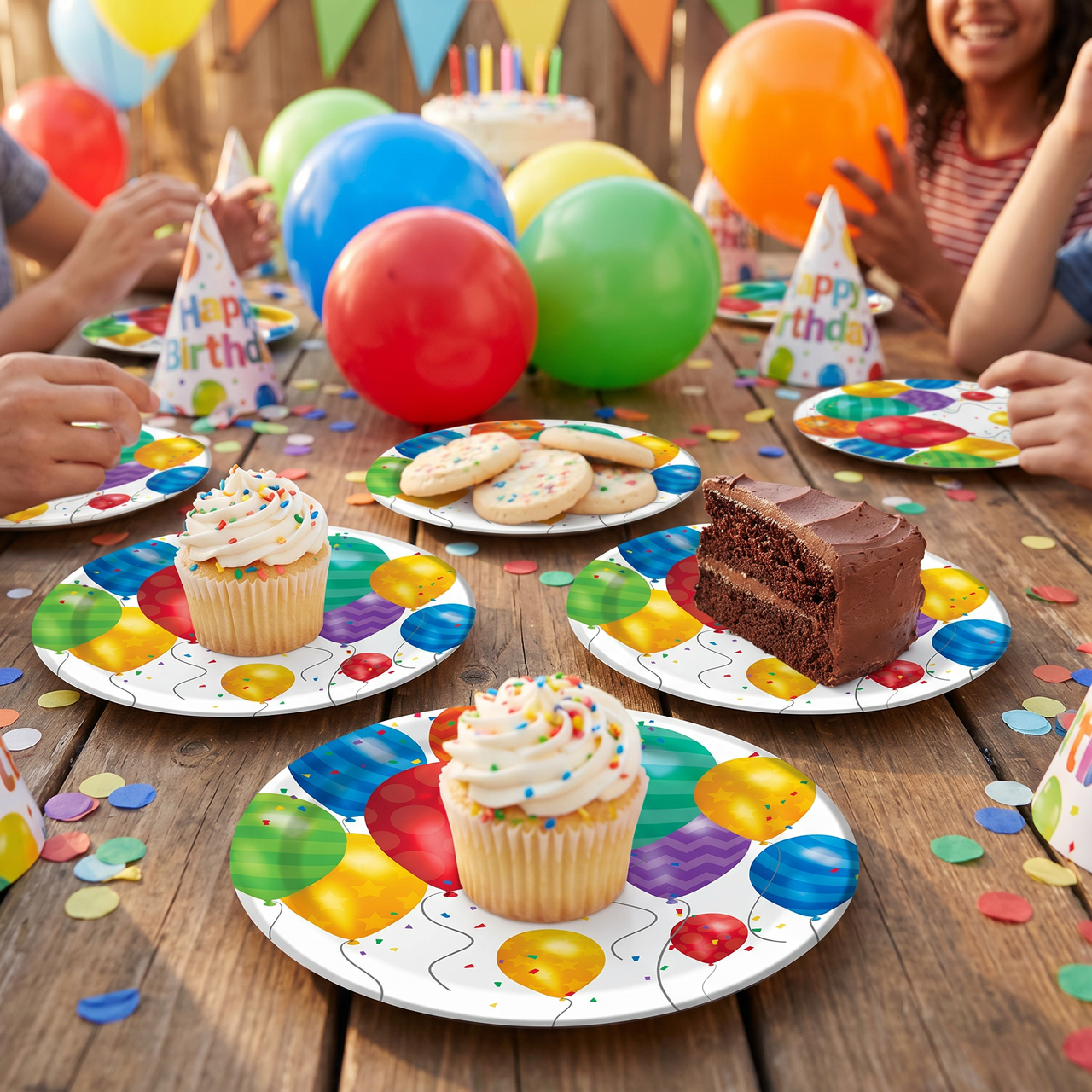 Balloon Blast 7 inch Paper Dessert Plate (96 per Case)