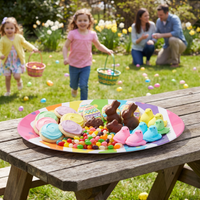 Bright Easter Egg Oval Plastic Trays (12 per Case)