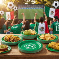 Mexico Soccer Party Plates - 9 Inch Dinner Plates (8 Pack)