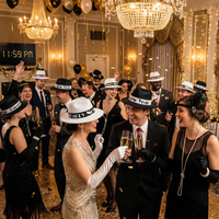 New Year's Eve Chicago Swing Fedora Hats assorted black & white