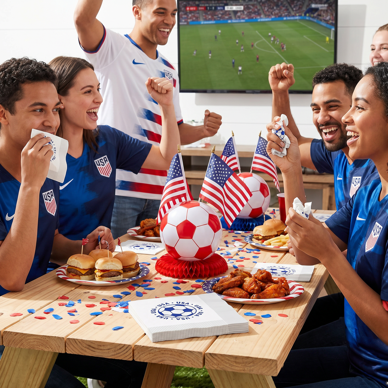 USA Soccer Luncheon Napkins - 16 Count 2-Ply