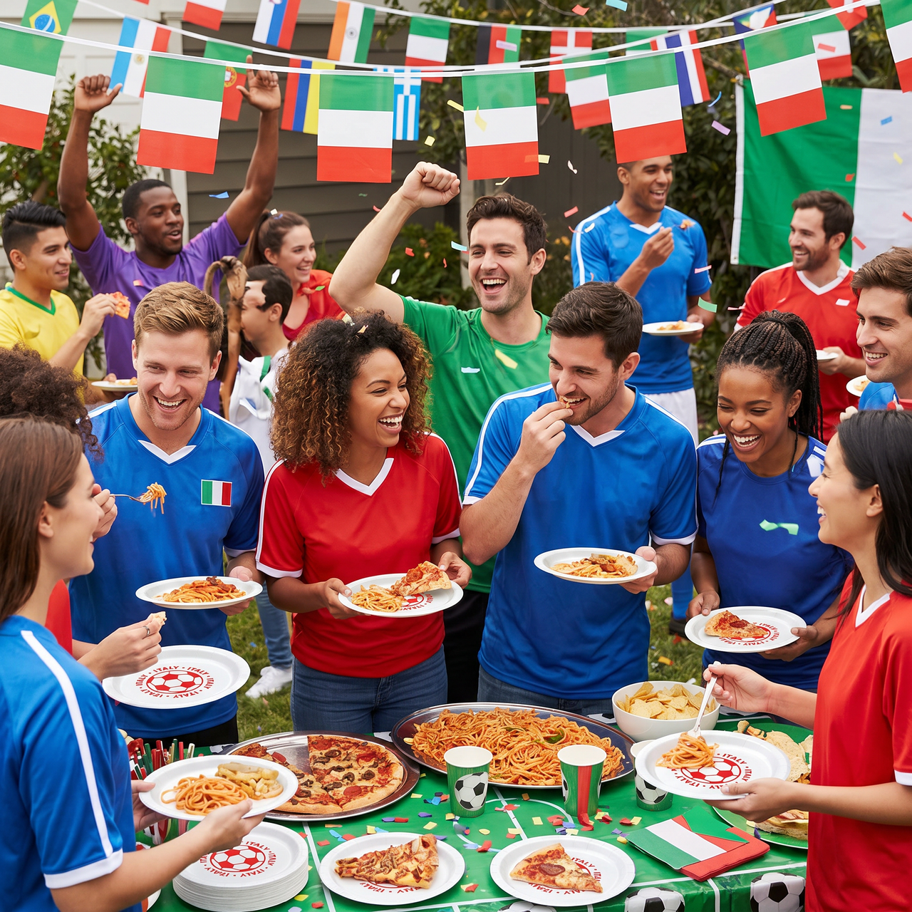 Italy Soccer Plates - 9 inch Dinner Plates (8-Pack)