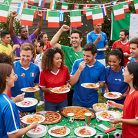Italy Soccer Plates - 9 inch Dinner Plates (8-Pack)