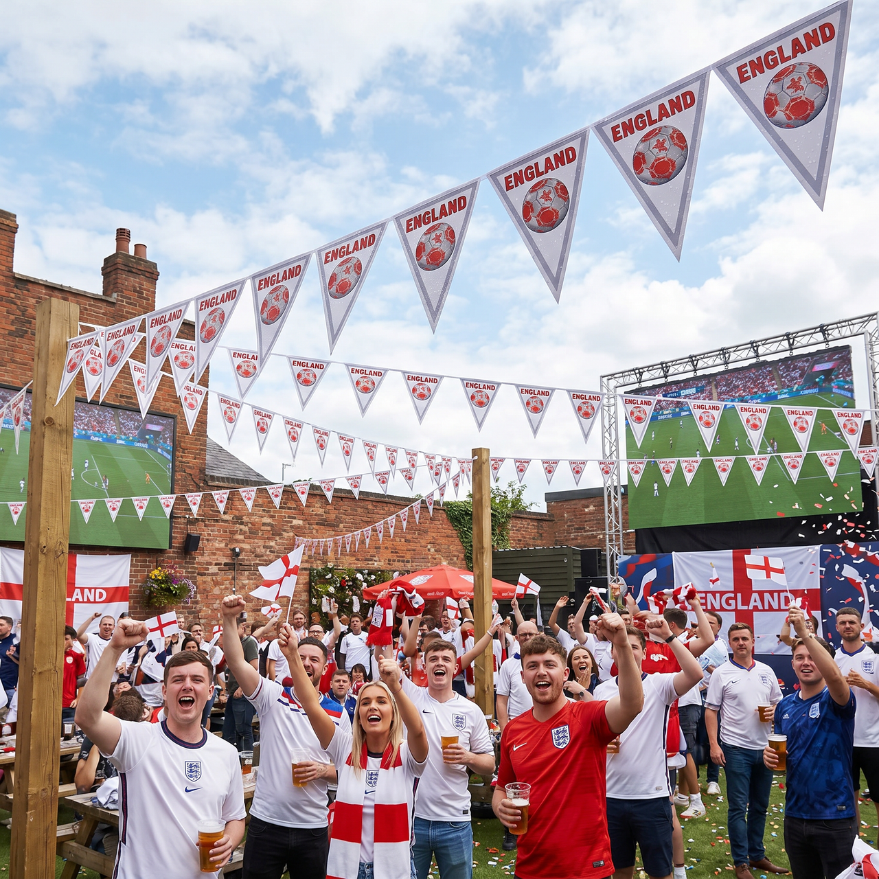 England Soccer Pennant Banner - All-Weather Design