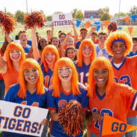 Orange Long Bob Wig - Spirit, School & Halloween Fun!