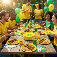 Brazil Soccer Party Plates - 9-inch Dinner Plates (8-count)