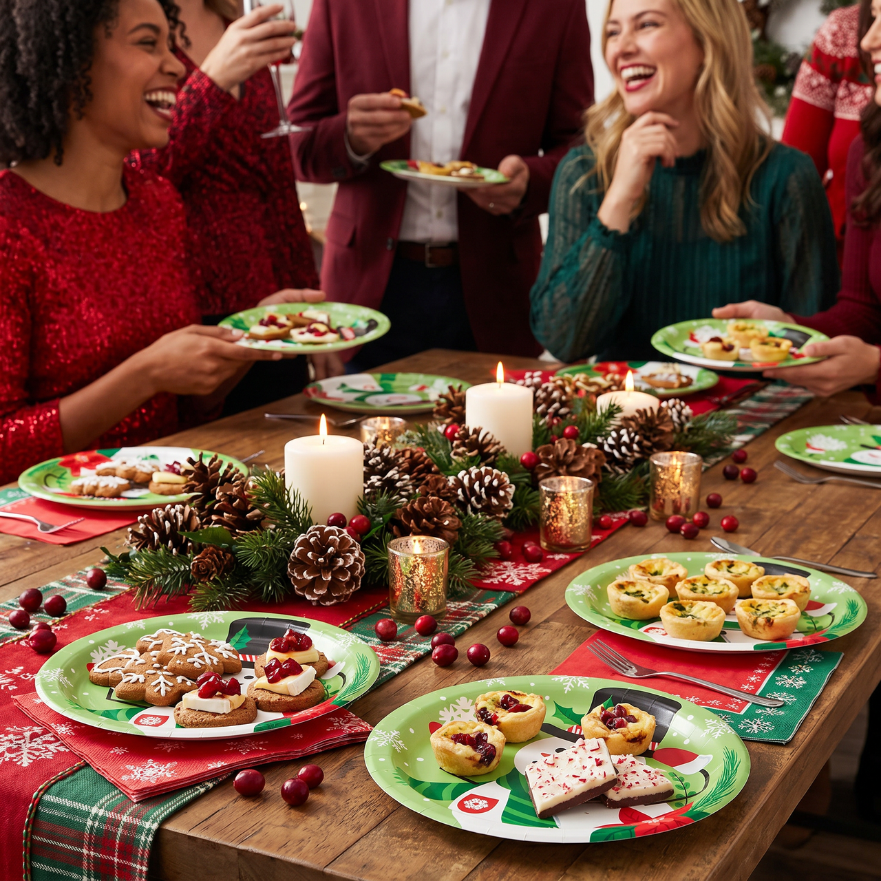 Luncheon Plate - Christmas Cheer Party Decoration from Party Decorations
