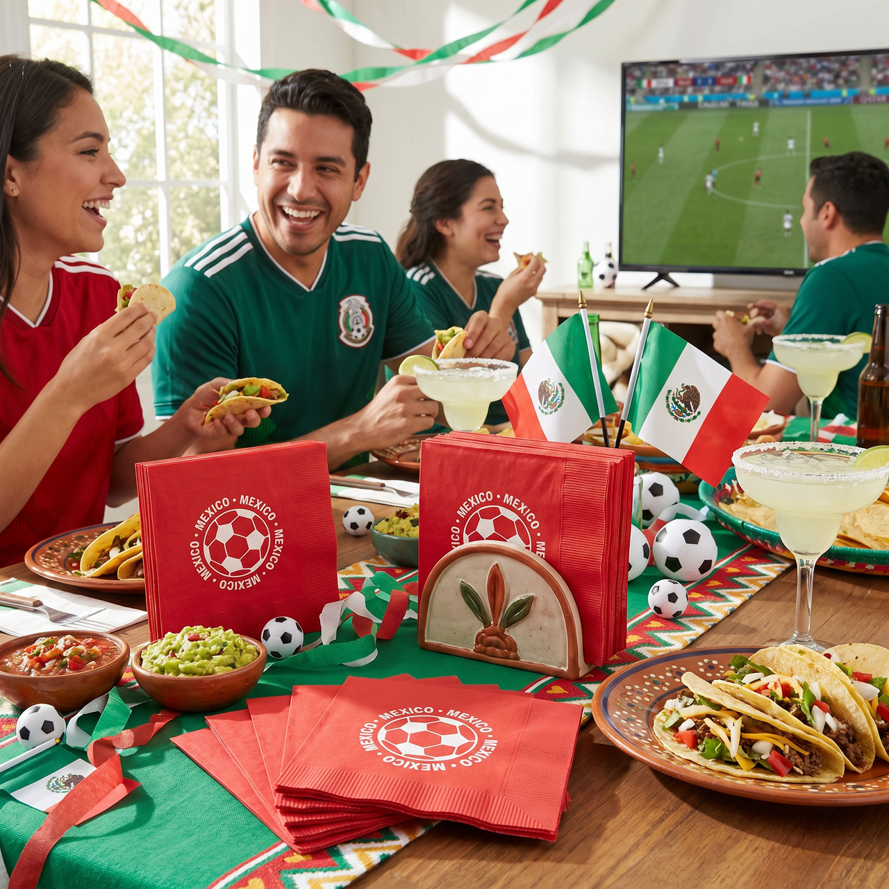 Mexico Soccer Luncheon Napkins - 16 Count 2-Ply Napkins
