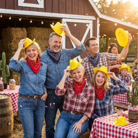Yellow Miniature Plastic Cowboy Hats - 3 Pack