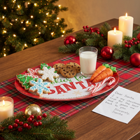Cookies for Santa Oval Plastic Trays (12 per Case)