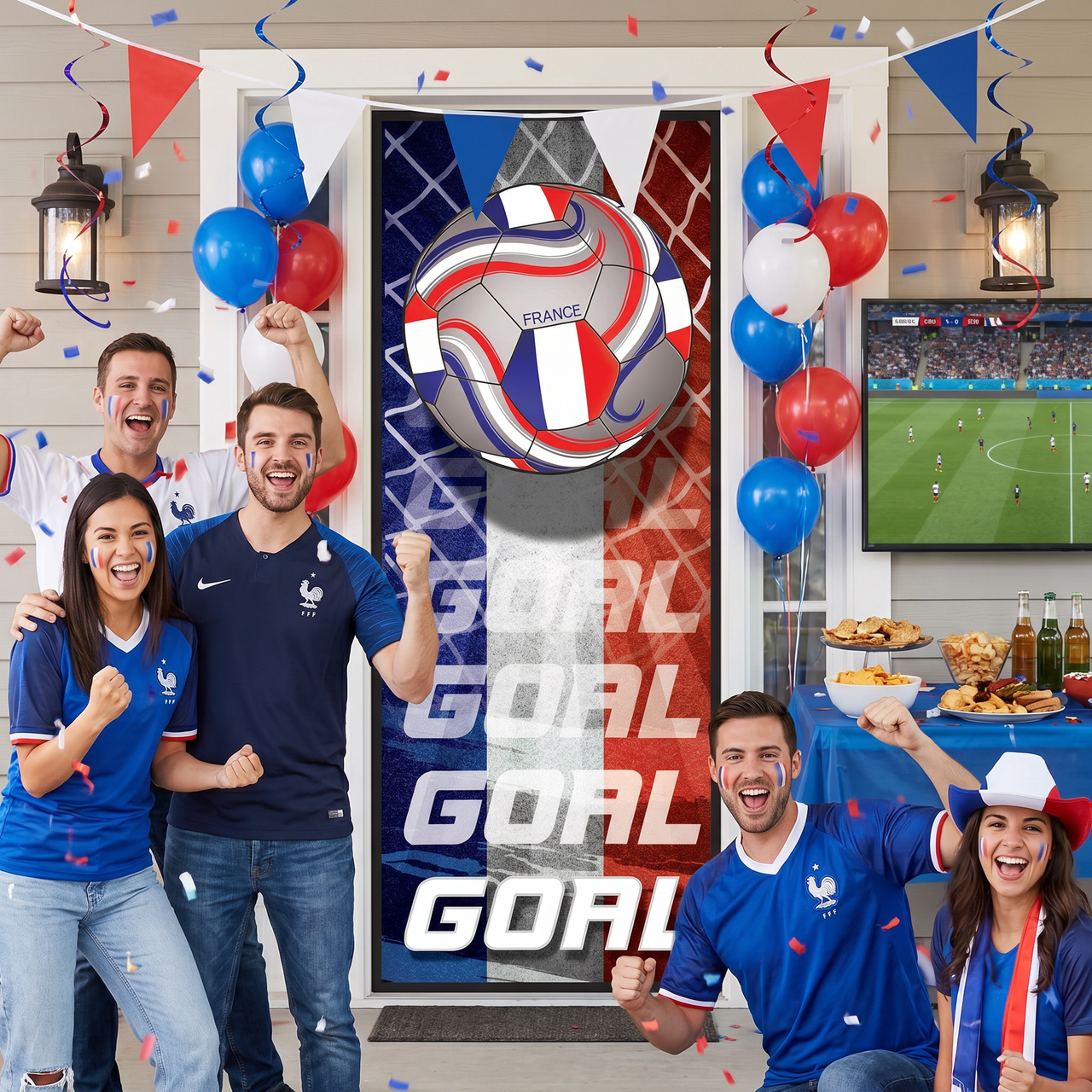 France Soccer Door Cover - All-Weather Sports Decor