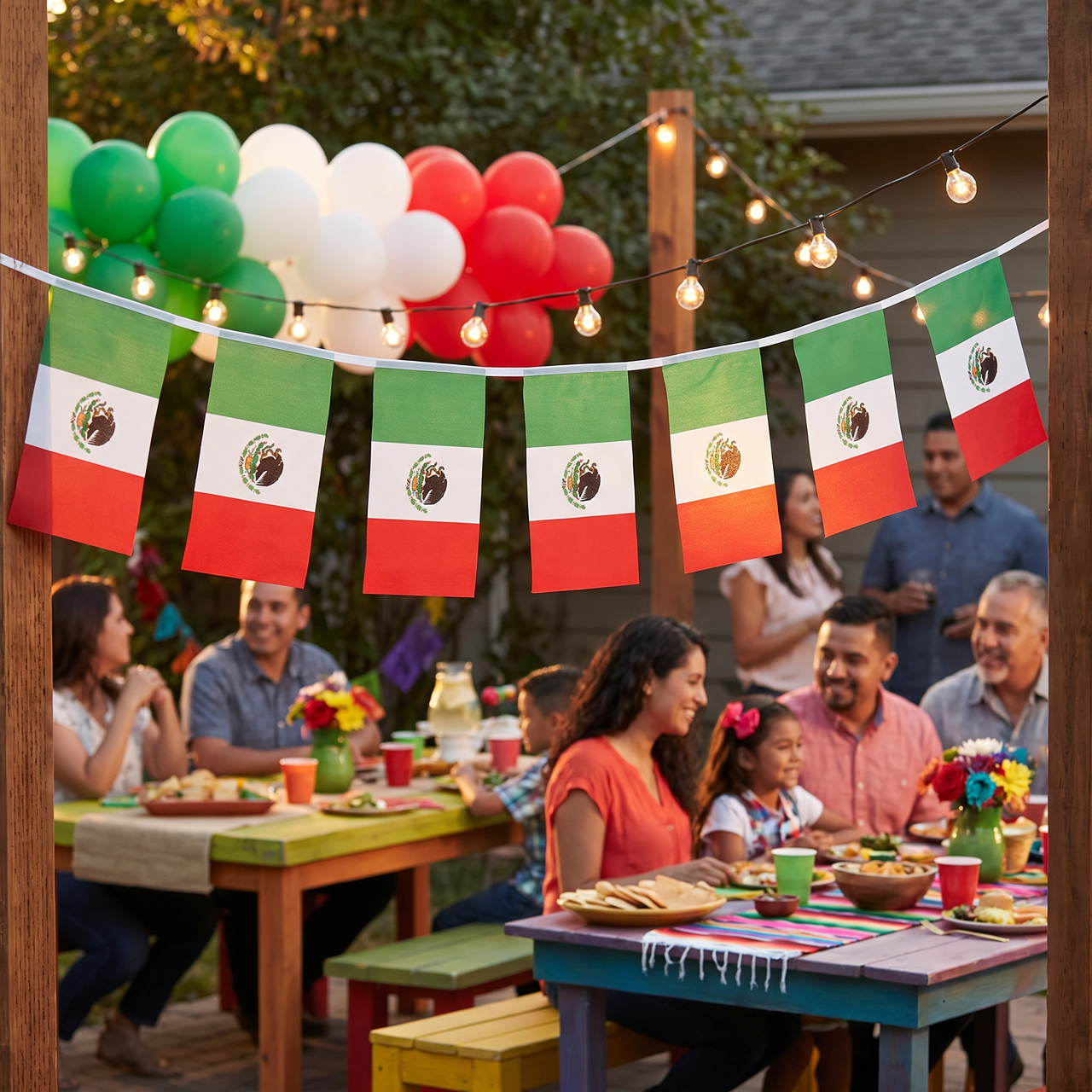 Fiesta Mexican Flag Pennant Banner