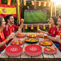 Spain Soccer Party Plates - 9 inch Dinner (8 count)