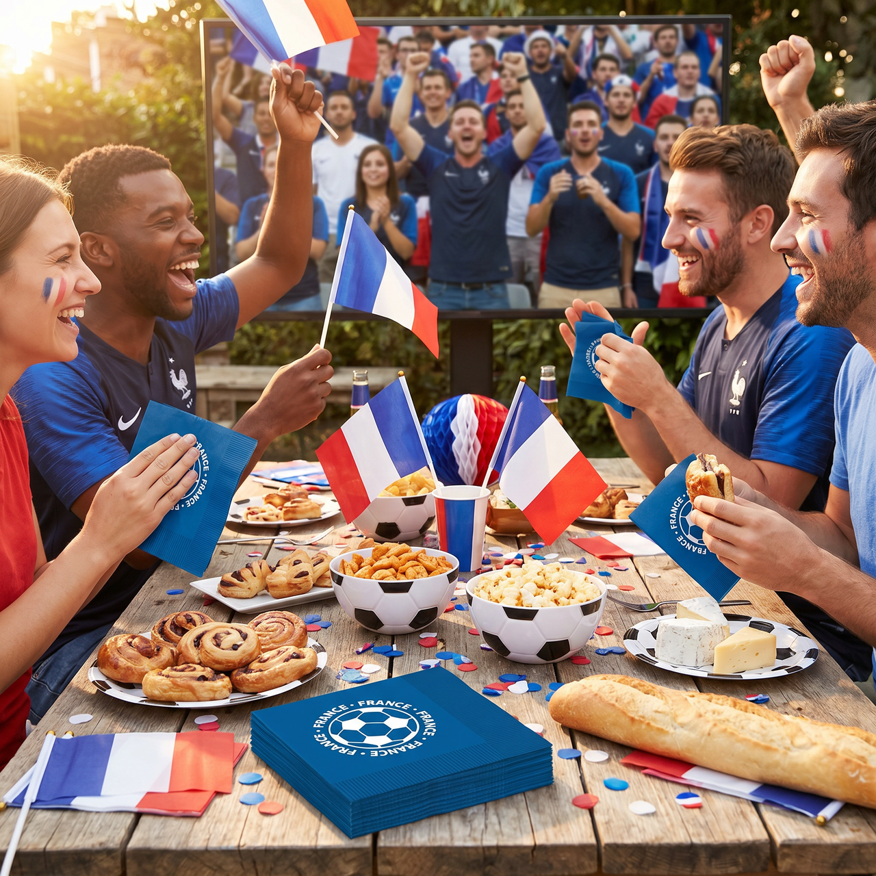 France Soccer Luncheon Napkins - 16 Count, 2-Ply