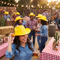 Yellow Plastic Cowboy Hat - One Size Fits Most