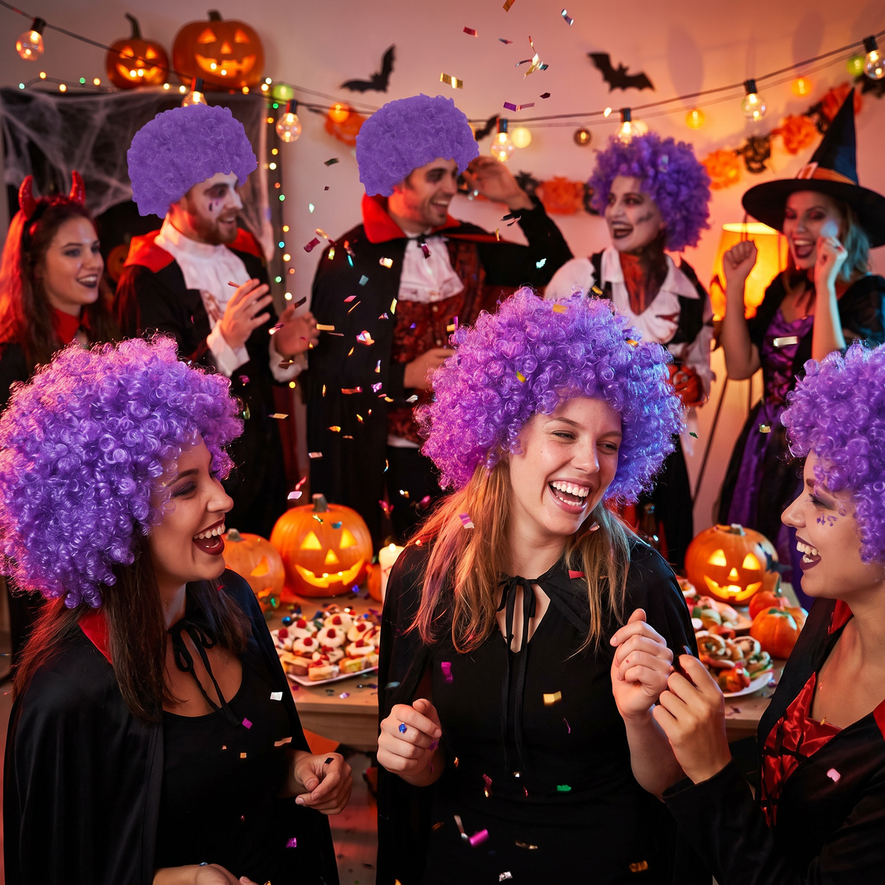 Purple Curly Wig - Fun Costume Accessory & Spirit Wear