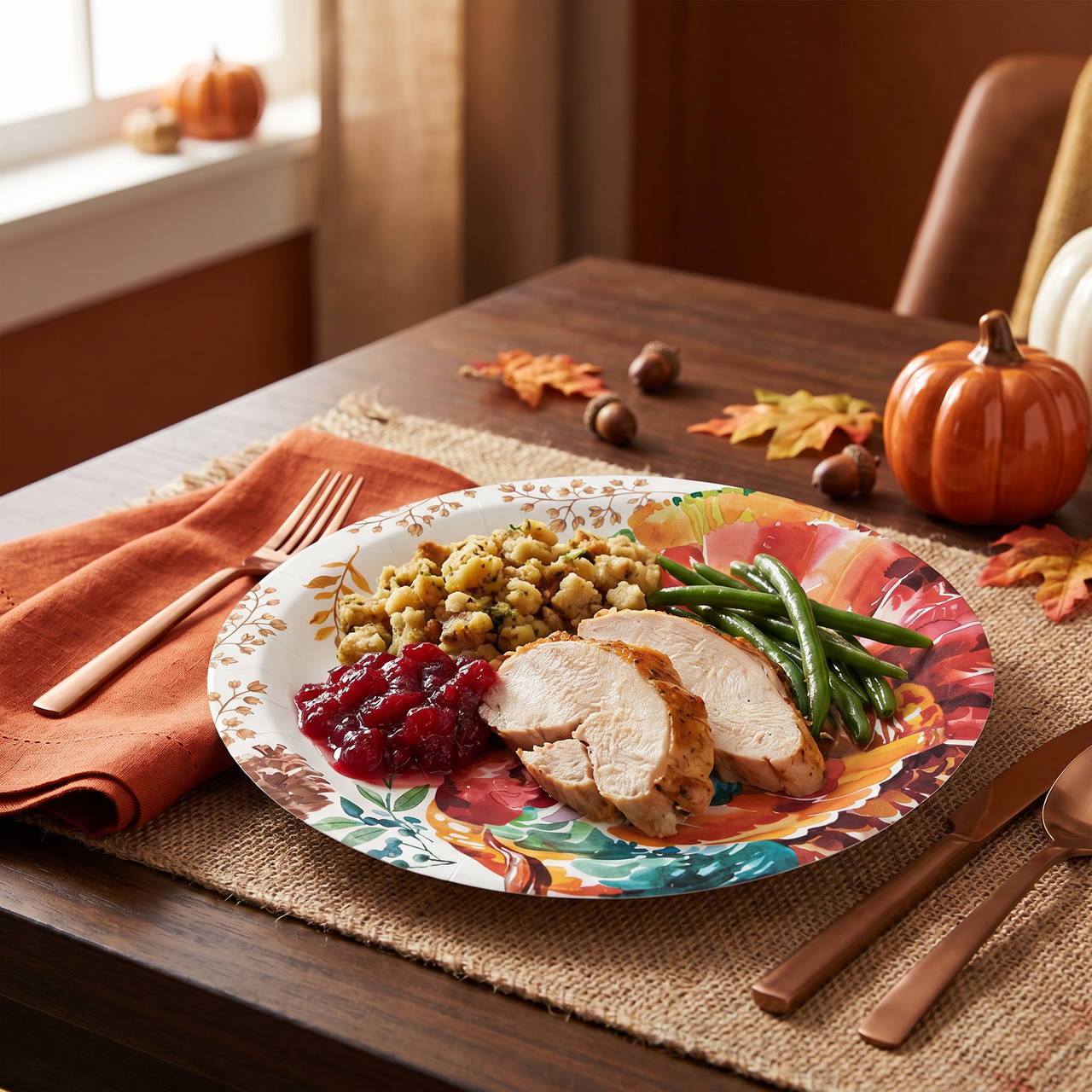 Tasteful Turkey Paper Dinner Plate (Case of 96)